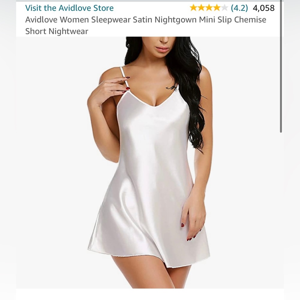 White medium silk Slip night gown brand new with tags